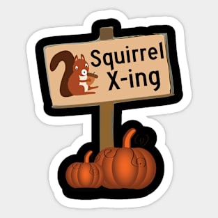 Squirrel Crossing Xing Design Sticker